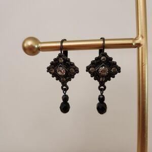 Black, 1928 Brand Vintage-Inspired Crystal Drop Earrings